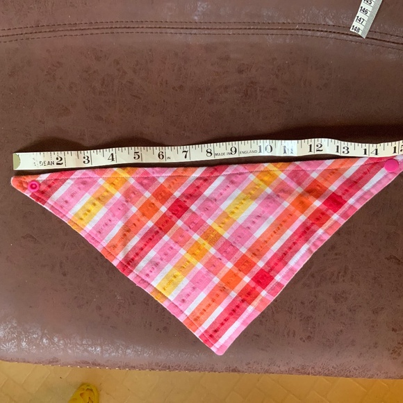 Pink Seersucker Bandanna Bib with Flannel Backing - Picture 4 of 4